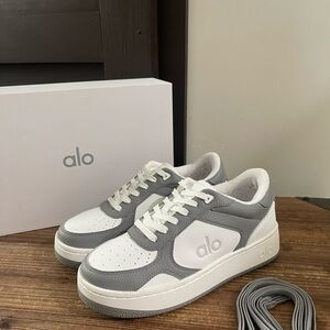 Alo Yoga Gray and White Recovery Sneakers